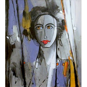 Zohaib Rind, 12 x 14 Inch, Acrylic on Canvas, Figurative Painting, AC-ZR-036